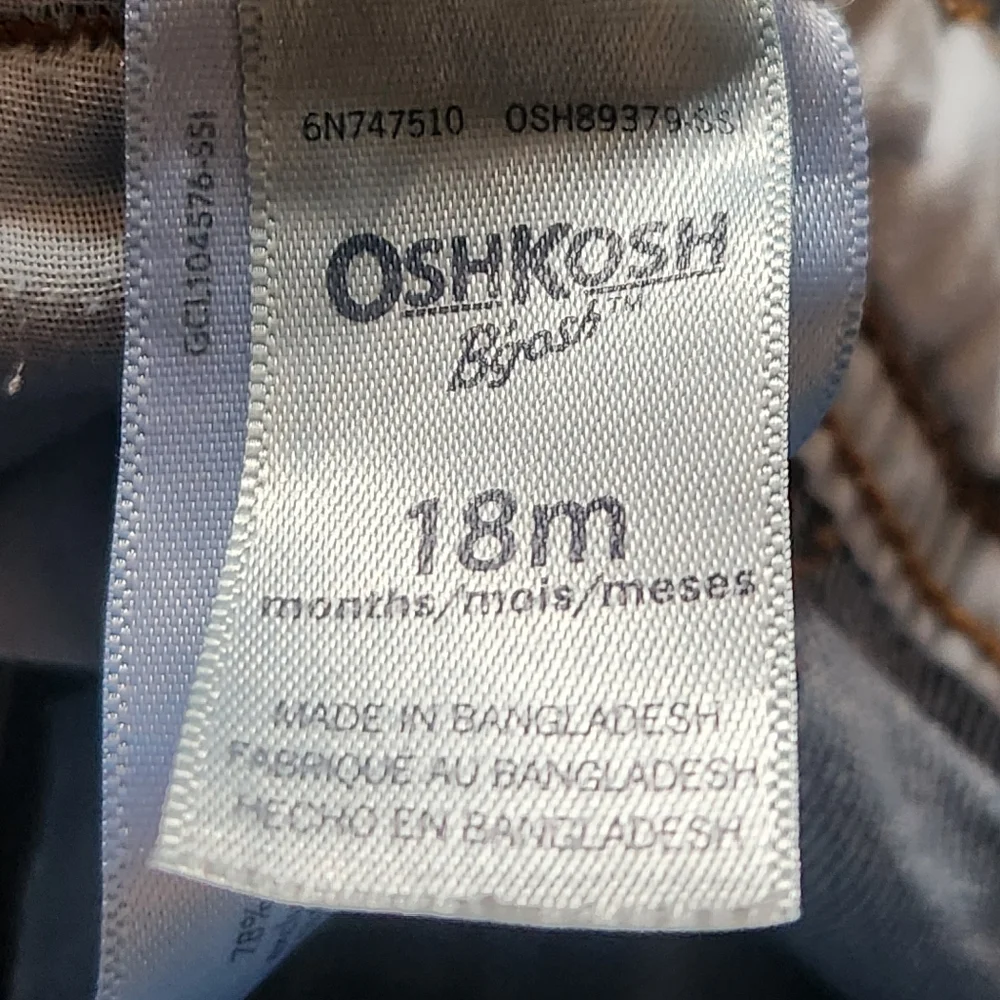 OSH KOSH Toddler Denim Overalls Size 18 Mo Faded Pants